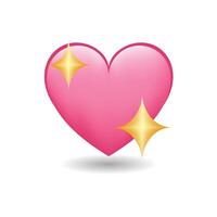 pétillant cœur l'amour emoji icône objet symbole pente vecteur art conception dessin animé isolé Contexte. rose cœur émoji.