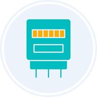 électrique compteur glyphe deux Couleur cercle icône vecteur