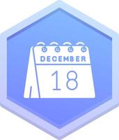 18e de décembre polygone icône vecteur