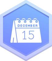15e de décembre polygone icône vecteur