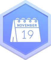 19e de novembre polygone icône vecteur