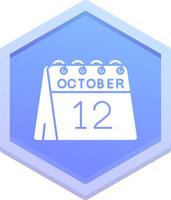 12e de octobre polygone icône vecteur