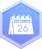 26e de septembre polygone icône vecteur