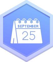 25ème de septembre polygone icône vecteur