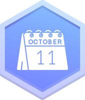 11ème de octobre polygone icône vecteur