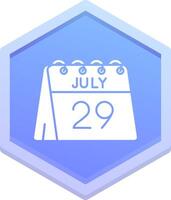 29e de juillet polygone icône vecteur