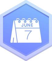 7e de juin polygone icône vecteur