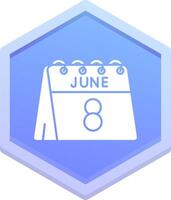 8e de juin polygone icône vecteur