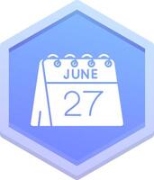 27e de juin polygone icône vecteur