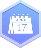 17e de avril polygone icône vecteur