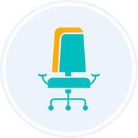 Bureau chaise glyphe deux Couleur cercle icône vecteur