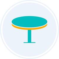 rond table glyphe deux Couleur cercle icône vecteur