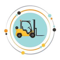 chariot élévateur alimenté industriel un camion graphique icône symbole vecteur