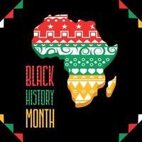 noir histoire mois affiche avec carte de Afrique vecteur
