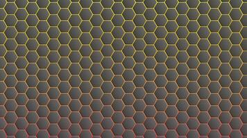 vecteur hexagonal la grille de foncé hexagones. pente rouge orange Contexte. bureau fonds d'écran.