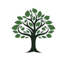 arbre avec feuilles vecteur logo