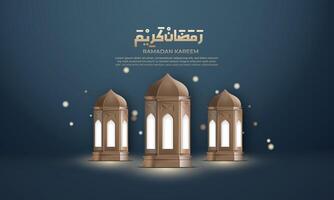 réaliste Ramadan Contexte avec lanterne, pour bannière, salutation carte vecteur