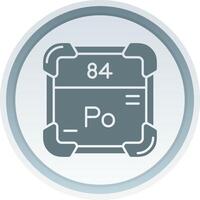 polonium solide bouton icône vecteur