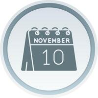 10e de novembre solide bouton icône vecteur