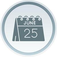 25ème de juin solide bouton icône vecteur