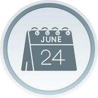 24e de juin solide bouton icône vecteur