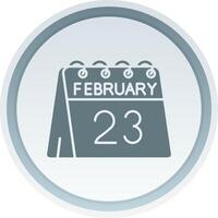 23ème de février solide bouton icône vecteur