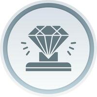 diamant solide bouton icône vecteur