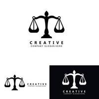 conception de vecteur de logo de droit d'avocat ou de justice, illustration d'icône