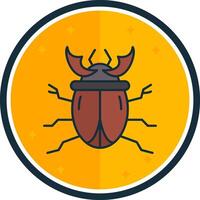 scarabée rempli verset icône vecteur
