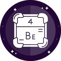 béryllium solide badges icône vecteur