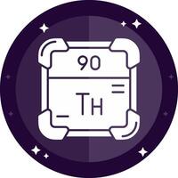 thorium solide badges icône vecteur