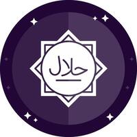 halal solide badges icône vecteur
