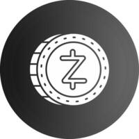 zcash solide noir icône vecteur