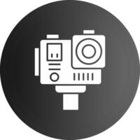 action caméra solide noir icône vecteur