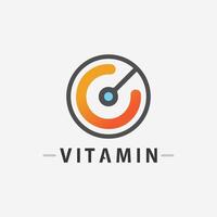 vitamine c logo vecteur conception vecteur icône santé nutrition