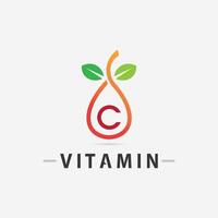 vitamine c logo vecteur conception vecteur icône santé nutrition