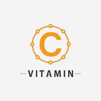 vitamine c logo vecteur conception vecteur icône santé nutrition