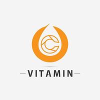 vitamine c logo vecteur conception vecteur icône santé nutrition