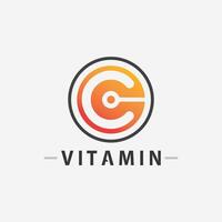 vitamine c logo vecteur conception vecteur icône santé nutrition