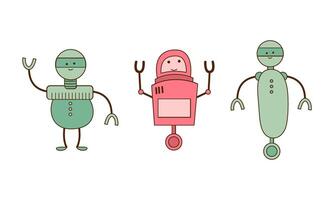 ensemble de dessin animé des robots vecteur illustration