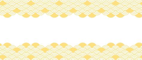 Japonais or vague Contexte vecteur. fond d'écran conception avec or et blanc sans couture océan vague modèle toile de fond. moderne luxe Oriental illustration pour couverture, bannière, site Internet, décor, frontière. vecteur