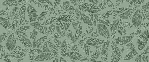 abstrait feuillage botanique Contexte vecteur. vert fond d'écran de tropical végétaux, feuille branches, paume feuilles, vert ligne art. feuillage conception pour bannière, impressions, décor, mur art, décoration vecteur