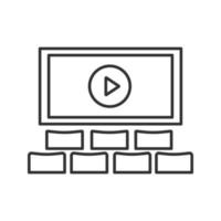 icône linéaire de salle de cinéma. illustration de la ligne mince. cinéma. symbole de contour. dessin de contour isolé de vecteur