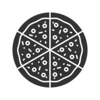 icône de glyphe de pizza. symbole de silhouette. signe de pizzeria. espace négatif. illustration vectorielle isolée vecteur