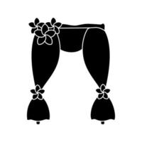 icône de glyphe d'arche de mariage. décorations de vacances. arche fleurie. zone de photo de tonnelle de mariage. symbole de silhouette. espace négatif. illustration vectorielle isolée vecteur