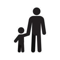 père avec l'icône de silhouette d'enfant en bas âge. paternité. parent. illustration vectorielle isolée vecteur