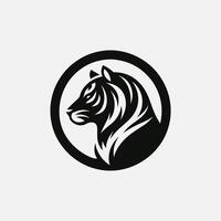 Facile minimaliste tigre tête sauvage animal logo vecteur illustration modèle conception