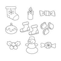 jeu d'icônes de Noël. illustrations vectorielles. vecteur