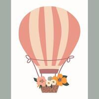 illustration avec chaud air ballon vecteur