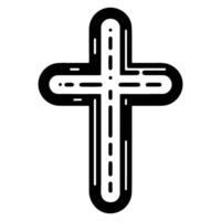 religion Christian traverser icône symbole plat style. main tiré noir ligne esquisser grunge traverser vecteur illustration